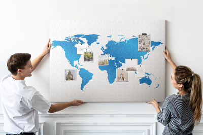 Tableau en liège Carte du monde