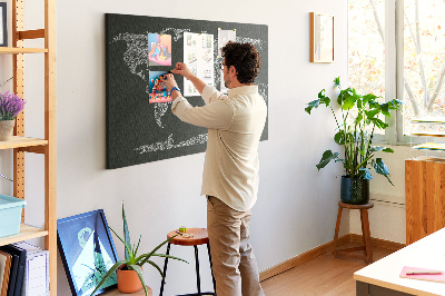 Tableau en liège Noms des continents