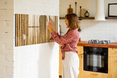 Tableau magnétique cuisine design Bâtons de bambou