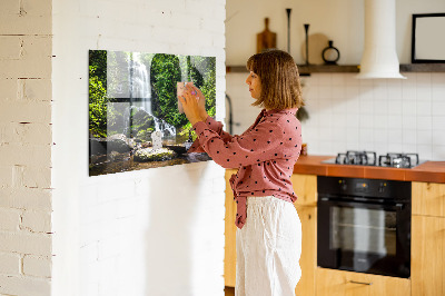 Tableau magnétique cuisine design Cascade forestière