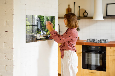 Tableau magnétique cuisine design Cascade forestière