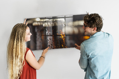 Tableau aimanté Bouteilles en verre