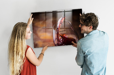 Tableau aimanté Un verre de vin