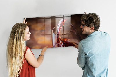 Tableau aimanté Un verre de vin