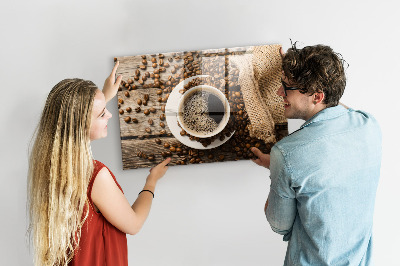 Tableau aimanté Un sac de café