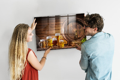 Tableau aimanté Baril de bière