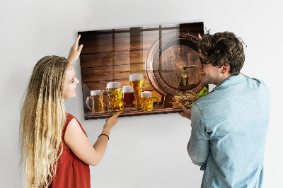 Tableau aimanté Baril de bière