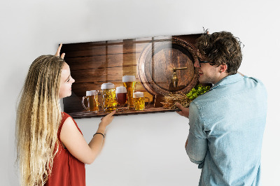 Tableau aimanté Baril de bière