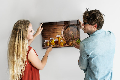 Tableau aimanté Baril de bière