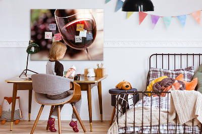 Tableau aimanté Un verre de vin rouge