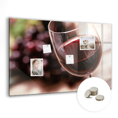 Tableau aimanté Un verre de vin rouge