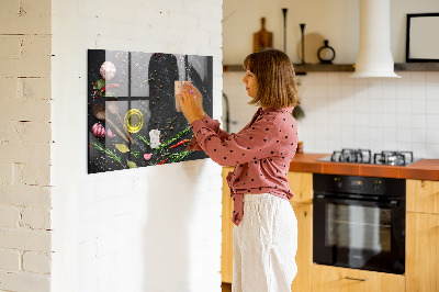 Tableau aimanté Des épices sur le comptoir