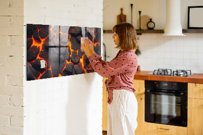 Tableau magnétique cuisine design Volcan de lave