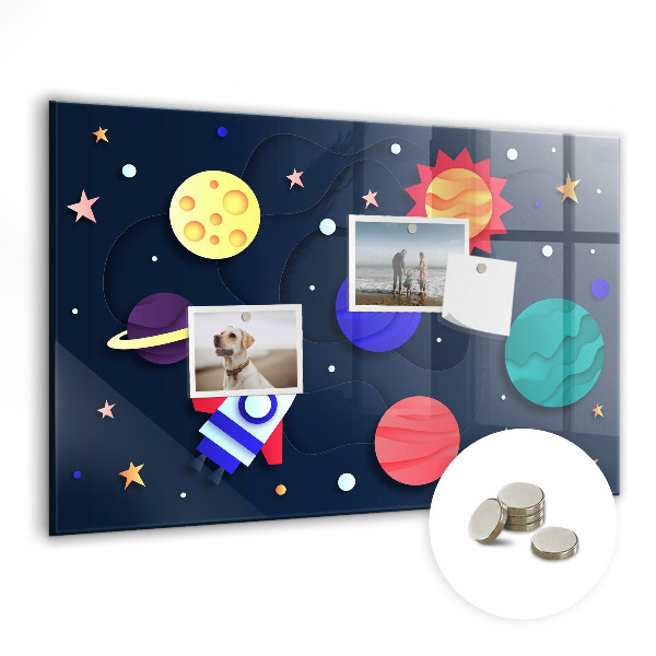 Tableau magnétique pour magnets Le cosmos des enfants