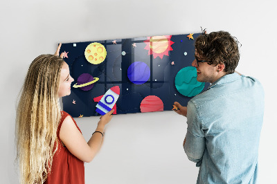 Tableau magnétique pour magnets Le cosmos des enfants