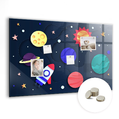 Tableau magnétique pour magnets Le cosmos des enfants