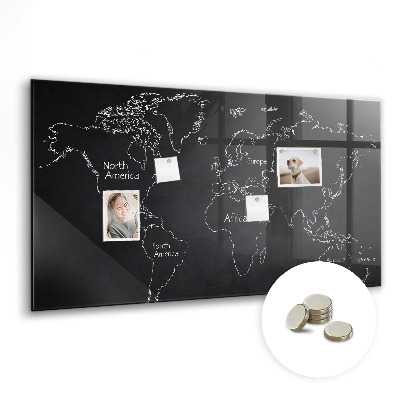 Tableau magnétique enfant Pays de la carte du monde