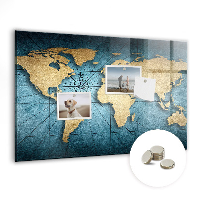 Tableau magnétique enfant Carte du monde 3D