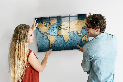 Tableau magnétique enfant Carte du monde 3D