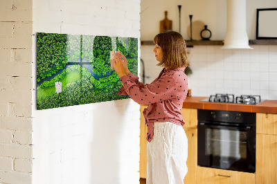 Tableau magnétique cuisine design Rivière dans la forêt