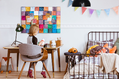 Tableau magnétique déco Cubes en bois