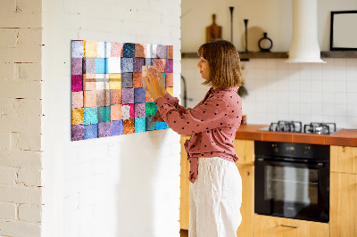 Tableau magnétique déco Cubes en bois