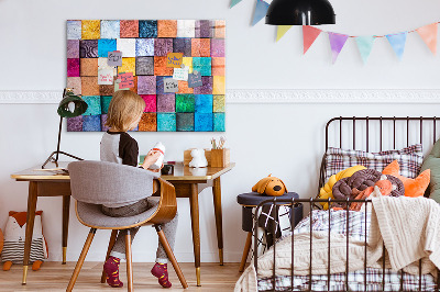 Tableau magnétique déco Cubes en bois