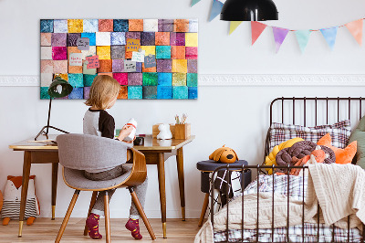 Tableau magnétique déco Cubes en bois