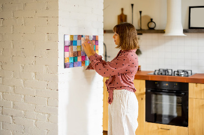 Tableau magnétique déco Cubes en bois