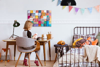 Tableau magnétique déco Cubes en bois