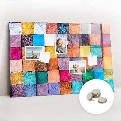 Tableau magnétique déco Cubes en bois