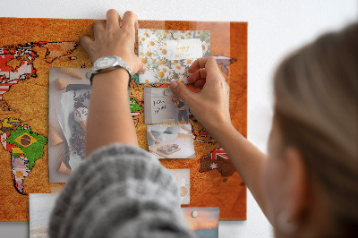 Tableau magnétique enfant Carte du monde avec drapeaux