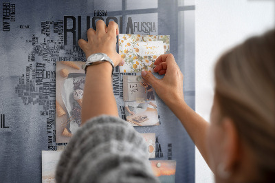 Tableau magnétique enfant Carte du monde avec inscriptions