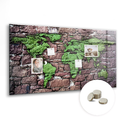 Tableau magnétique enfant Carte du monde en brique