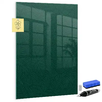 Tableau magnétique pour écrire avec motif de feuilles linéaires