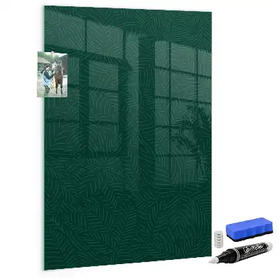 Tableau magnétique pour écrire avec motif de feuilles linéaires