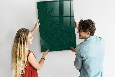 Tableau magnétique pour écrire avec motif de feuilles linéaires