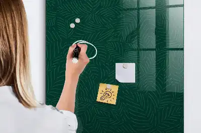 Tableau magnétique pour écrire avec motif de feuilles linéaires
