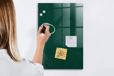 Tableau magnétique pour écrire avec motif de feuilles linéaires