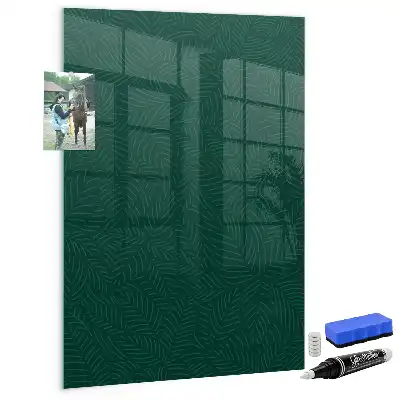 Tableau magnétique pour écrire avec motif de feuilles linéaires