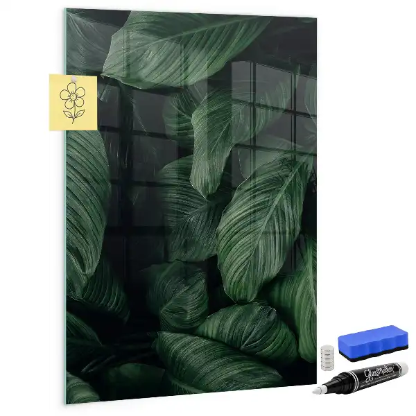 Tableau magnétique pour écrire modèle Jungle de feuilles