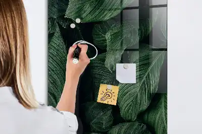 Tableau magnétique pour écrire modèle Jungle de feuilles