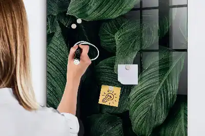 Tableau magnétique pour écrire modèle Jungle de feuilles