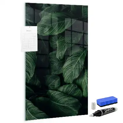 Tableau magnétique pour écrire modèle Jungle de feuilles