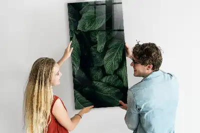 Tableau magnétique pour écrire modèle Jungle de feuilles