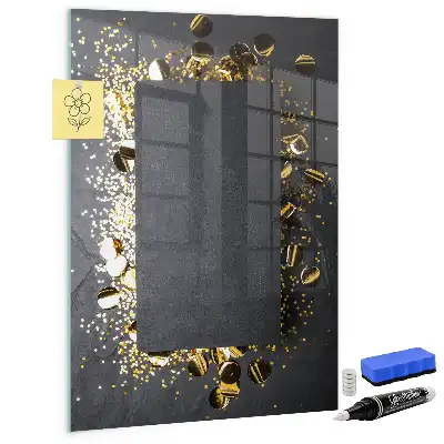 Tableau magnétique pour dessiner avec motifs de confettis dorés