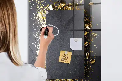 Tableau magnétique pour dessiner avec motifs de confettis dorés