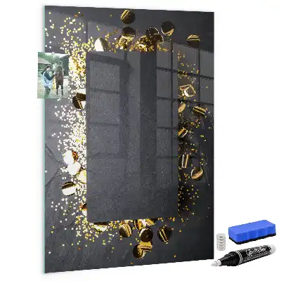 Tableau magnétique pour dessiner avec motifs de confettis dorés