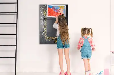 Tableau magnétique pour dessiner avec motifs de confettis dorés