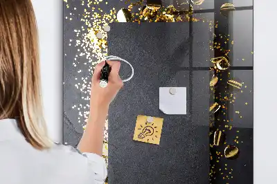 Tableau magnétique pour dessiner avec motifs de confettis dorés